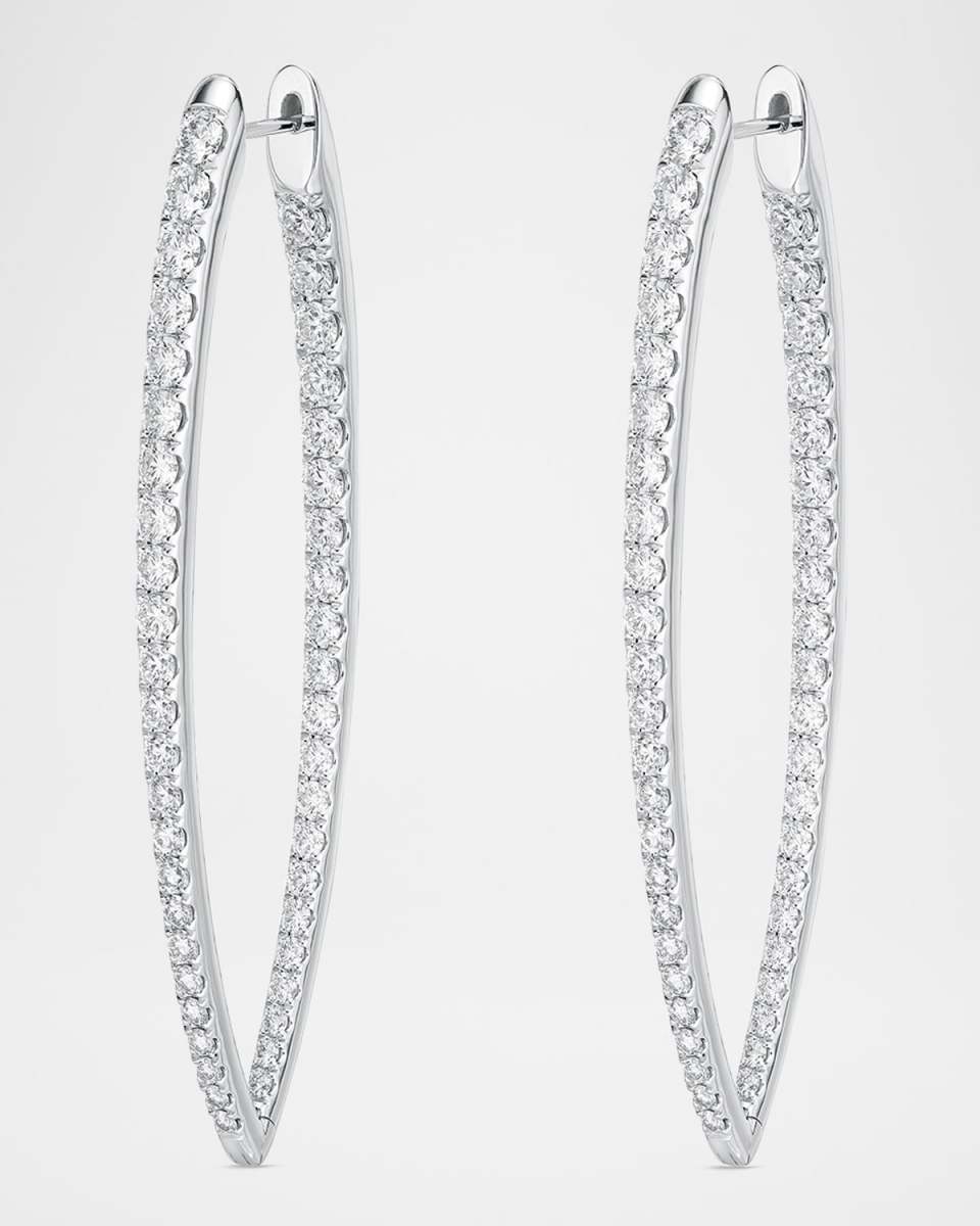 Imperial Diamond Hoop Earrings in 18K White Gold
